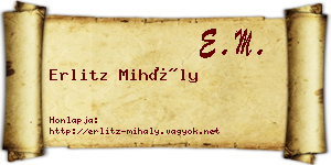 Erlitz Mihály névjegykártya