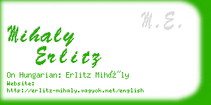 mihaly erlitz business card